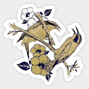 Urban birds couple Sticker